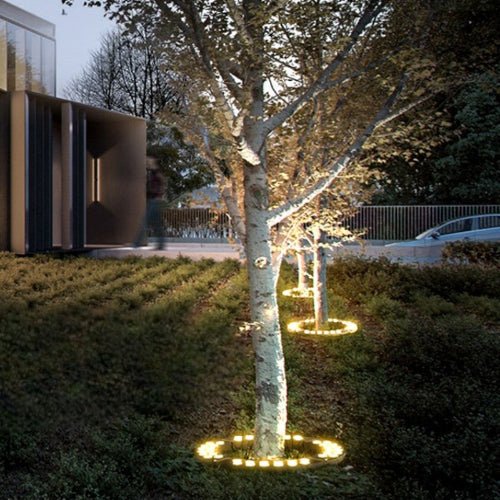 Outdoor Tree Spotlight LED Ground Light for Garden Landscaping | Warm White Ambient Lighting | Aluminum Glass Design | Pathway Patio Accent