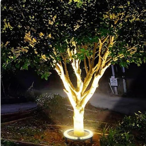 Outdoor Tree Spotlight LED Ground Light for Garden Landscaping | Warm White Ambient Lighting | Aluminum Glass Design | Pathway Patio Accent