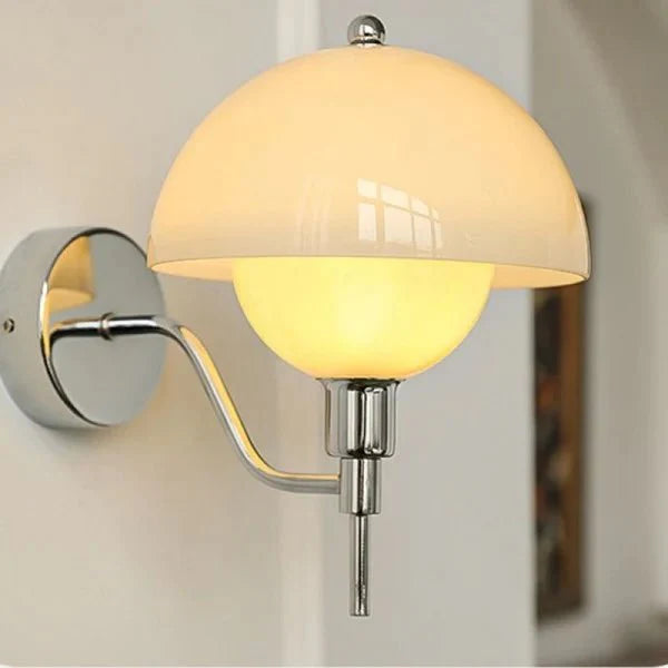 Cream Mushroom Wall Lamp Modern Scandinavian Wall Light | Glass Design | G9 Fixture | Warm Ambient Indoor Lighting