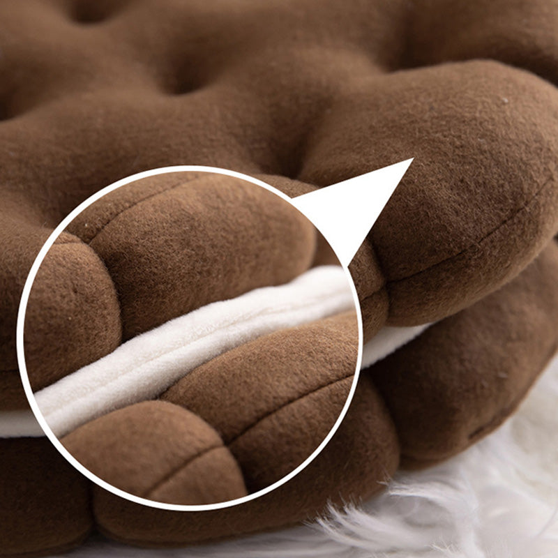 Ownkoti Cute Biscuit Circle Seat Cushion | Soft Round Chair Pad Floor Pillow | Comfortable Cotton Cushion for Home & Office