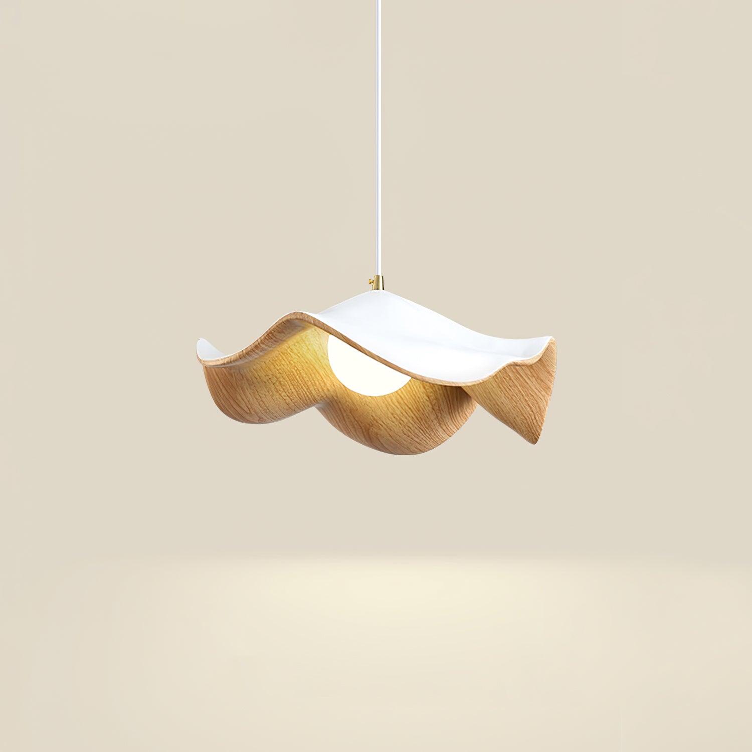Casia Unique Pendant Lamp | Lotus Leaf-Inspired Metal & Resin Ceiling Light | G9 LED 5W | Artistic Water-Transfer Design | Adjustable Hanging Height
