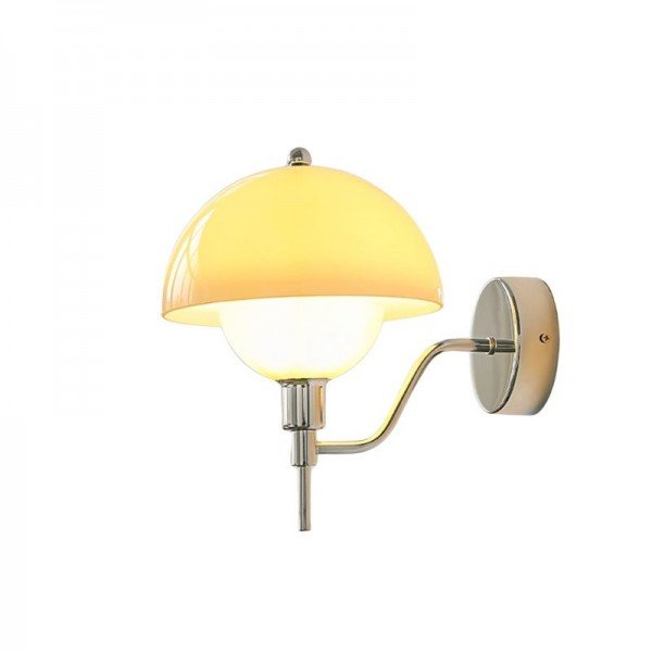 Cream Mushroom Wall Lamp Modern Scandinavian Wall Light | Glass Design | G9 Fixture | Warm Ambient Indoor Lighting