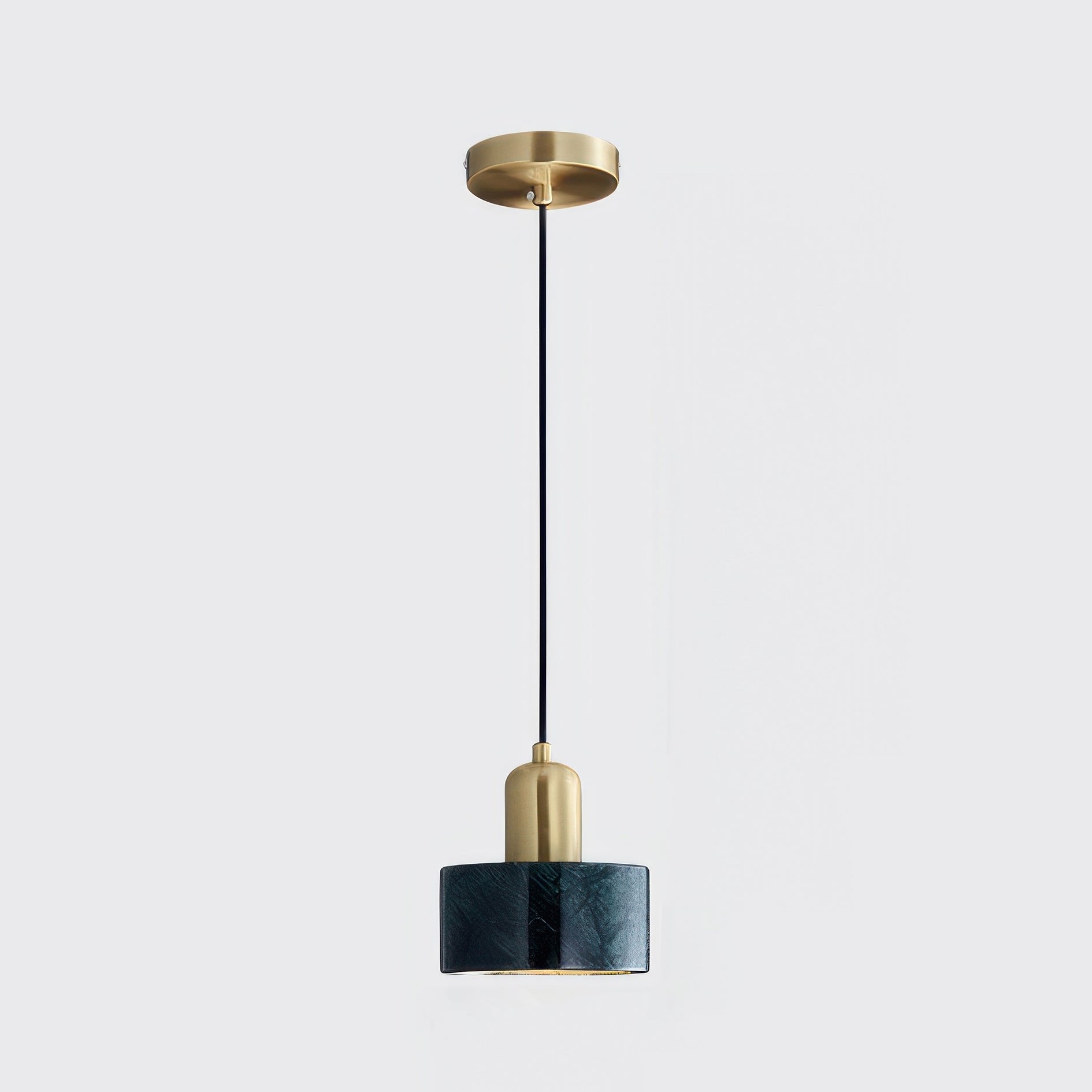 Cylinder Hanging Lamp Japanese Style | LED E27 | Brass & Walnut | Minimalist Indoor Pendant Lighting