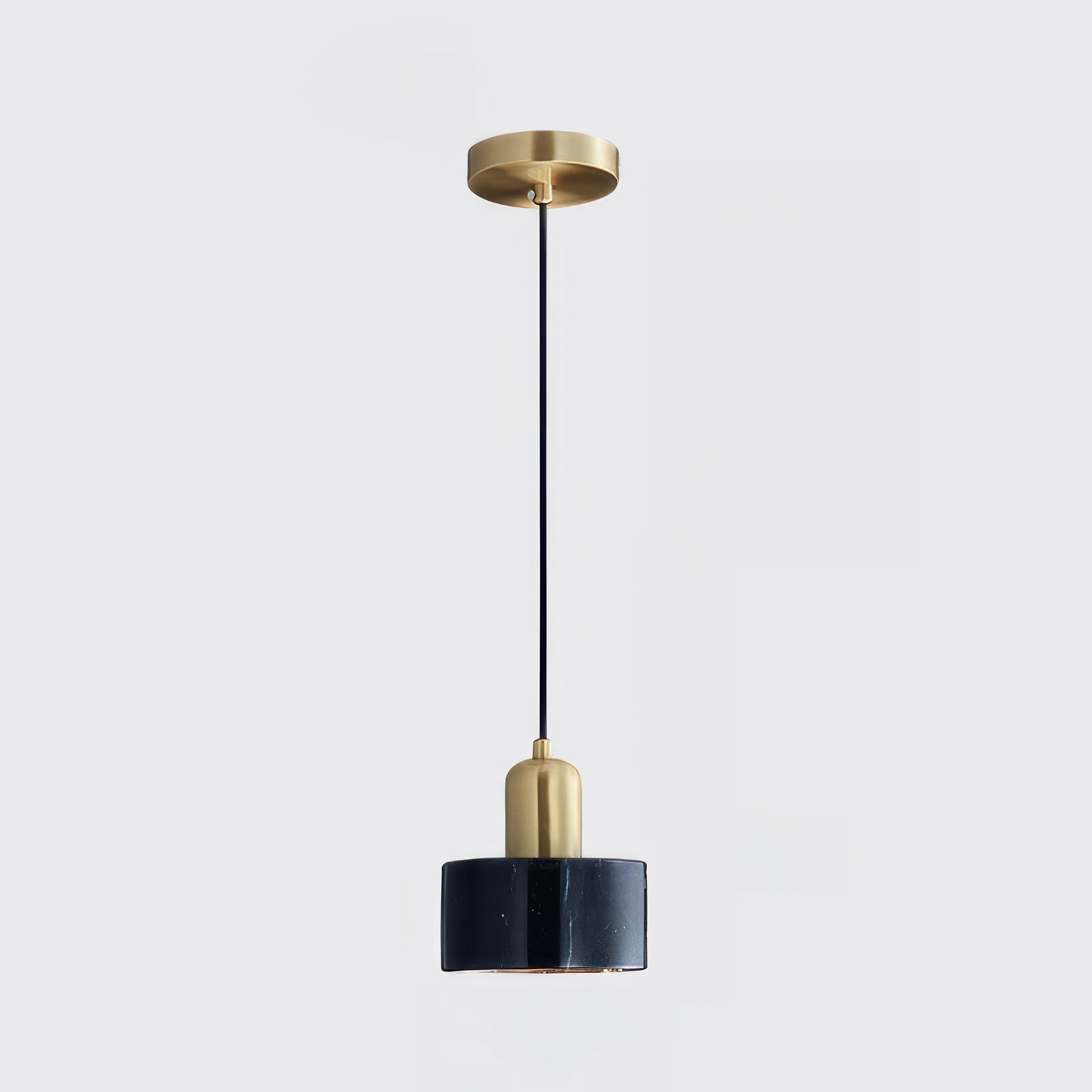 Cylinder Hanging Lamp Japanese Style | LED E27 | Brass & Walnut | Minimalist Indoor Pendant Lighting