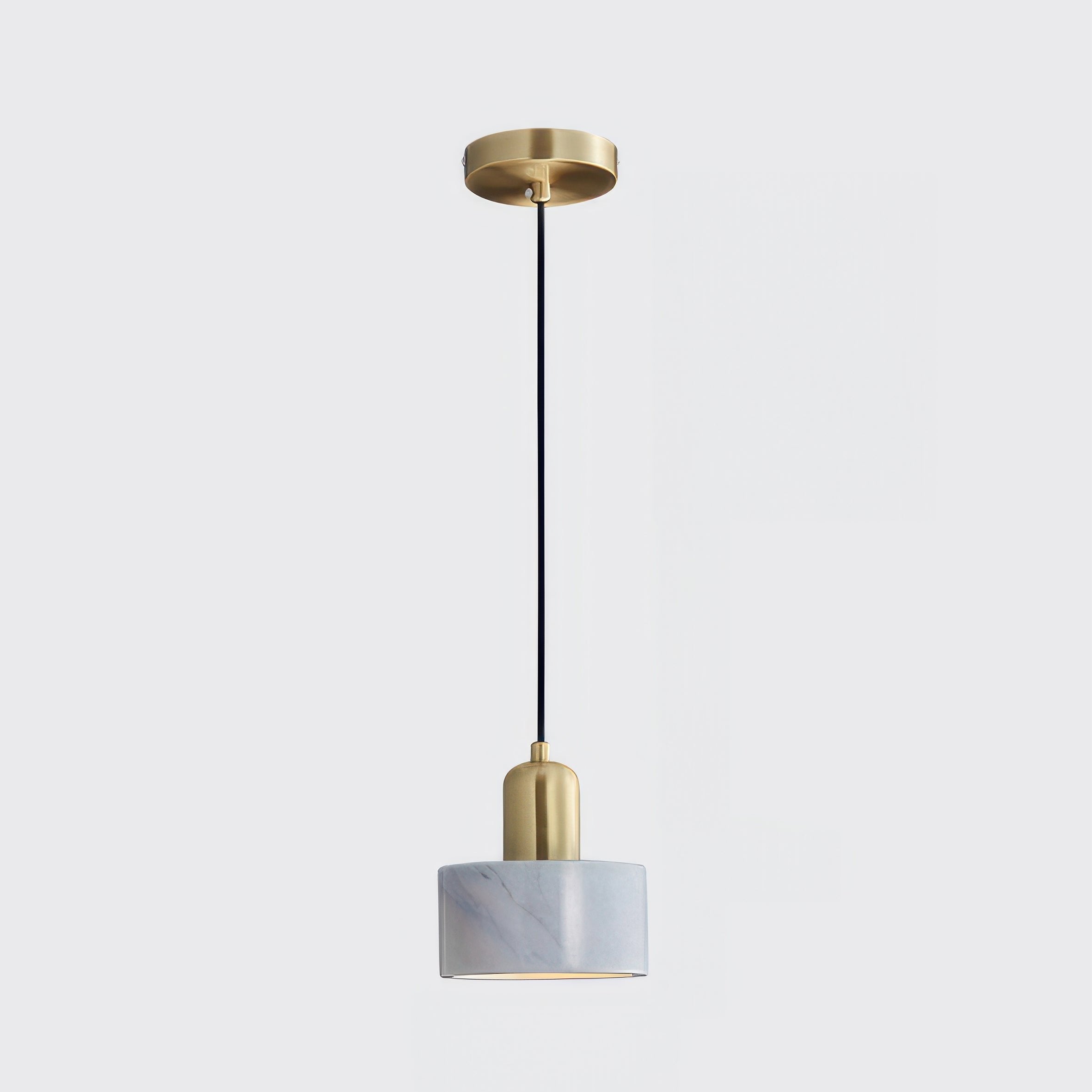 Cylinder Hanging Lamp Japanese Style | LED E27 | Brass & Walnut | Minimalist Indoor Pendant Lighting