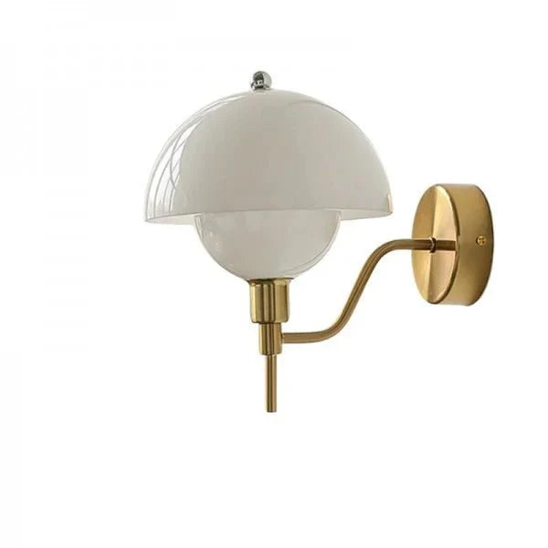Cream Mushroom Wall Lamp Modern Scandinavian Wall Light | Glass Design | G9 Fixture | Warm Ambient Indoor Lighting