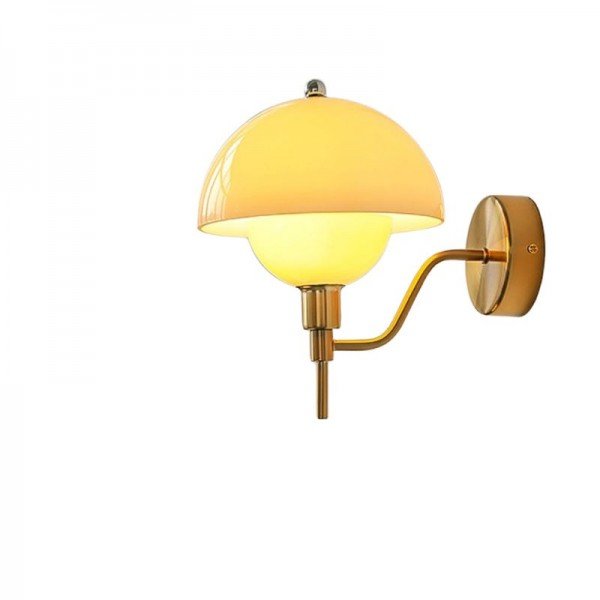 Cream Mushroom Wall Lamp Modern Scandinavian Wall Light | Glass Design | G9 Fixture | Warm Ambient Indoor Lighting