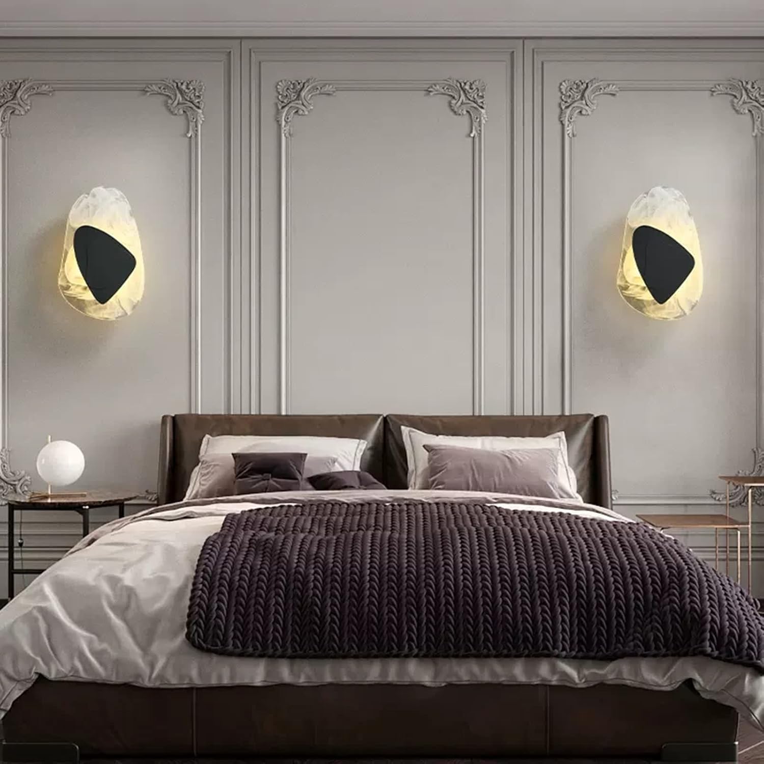 Modern Glass LED Wall Lamp Minimalist Design | Brushed Metal & Handmade Glass | 110–240V | Indoor Ambient Lighting