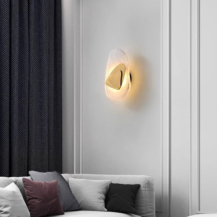 Modern Glass LED Wall Lamp Minimalist Design | Brushed Metal & Handmade Glass | 110–240V | Indoor Ambient Lighting