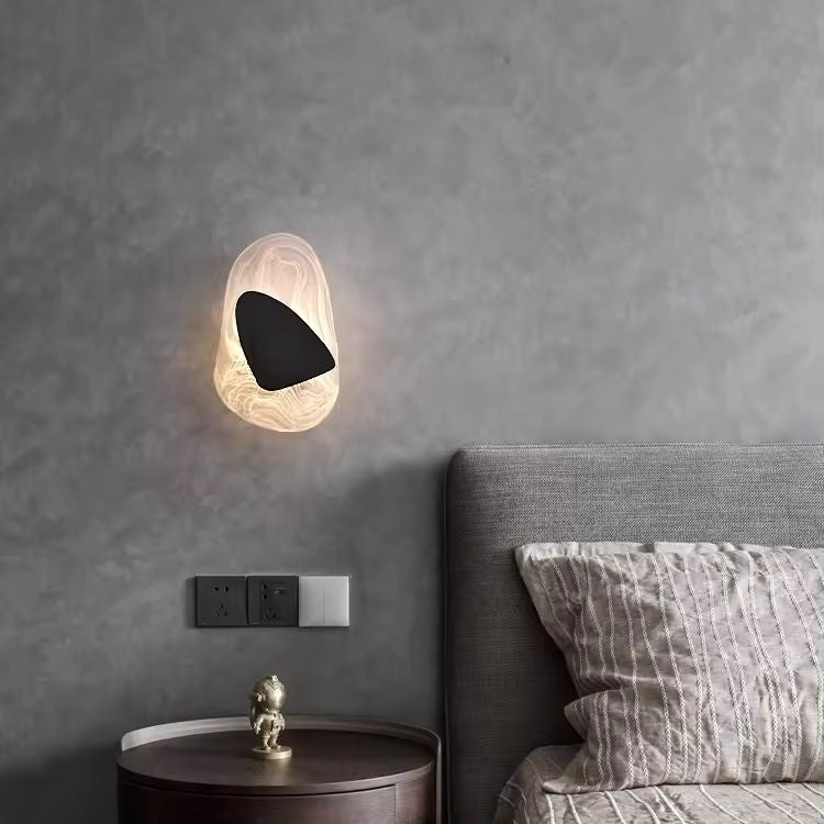 Modern Glass LED Wall Lamp Minimalist Design | Brushed Metal & Handmade Glass | 110–240V | Indoor Ambient Lighting