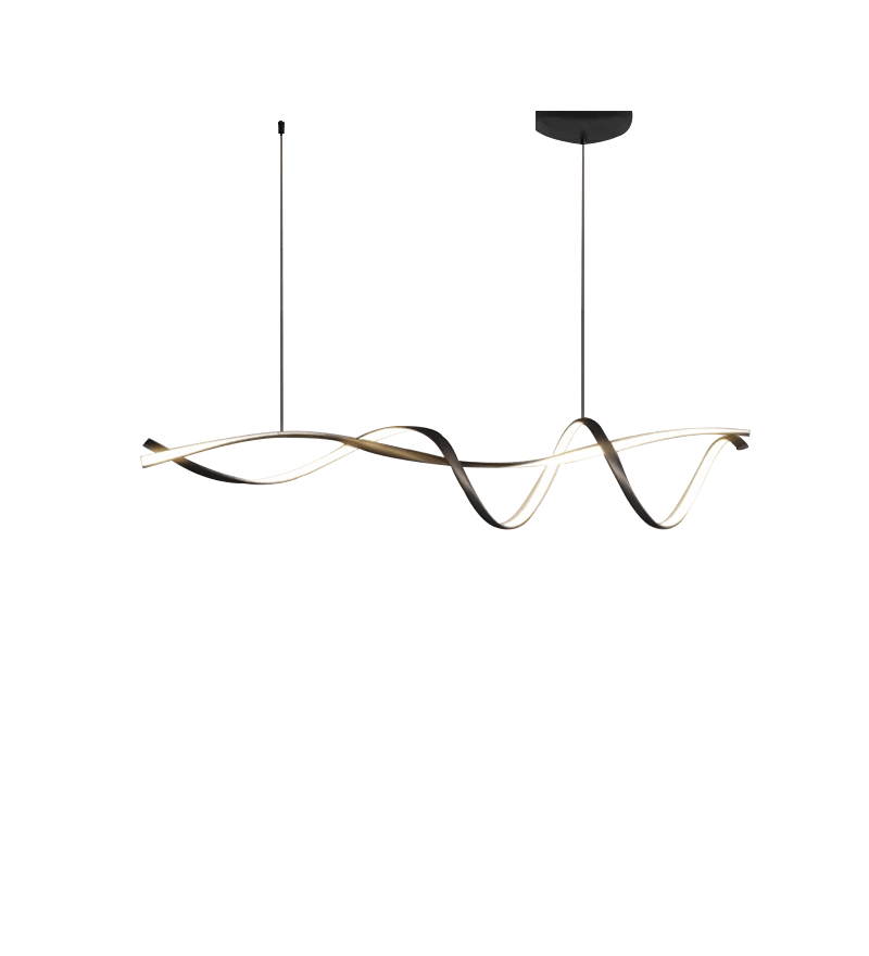 Modern Black LED Pendant Lamp Linear Minimalist Design | Integrated LED Included | Aluminum | 116cm Contemporary Lighting