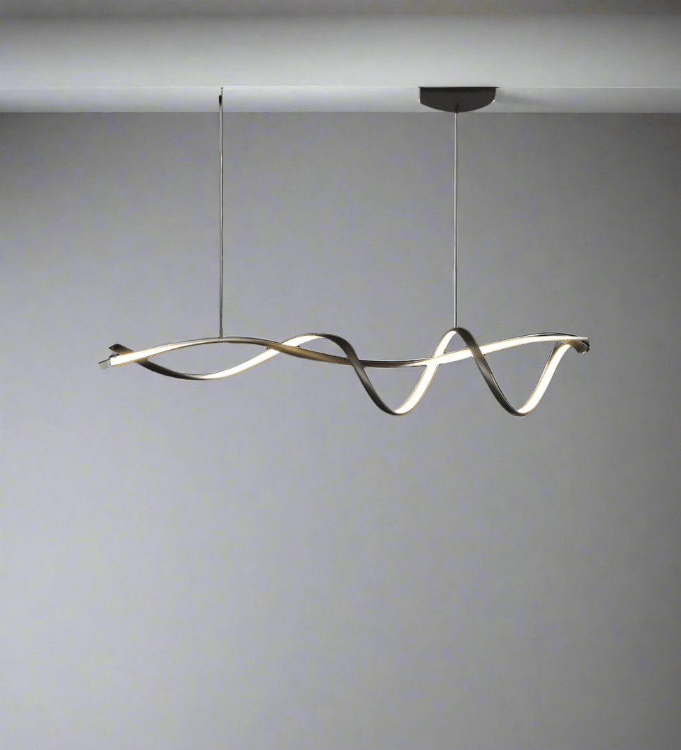 Modern Black LED Pendant Lamp Linear Minimalist Design | Integrated LED Included | Aluminum | 116cm Contemporary Lighting