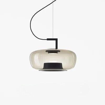 Scandinavian Modern Kitchen Pendant Lamp with Glass Globe | E27 LED Ceiling Light | Iron & Glass Stone | Dining Table Hanging Light