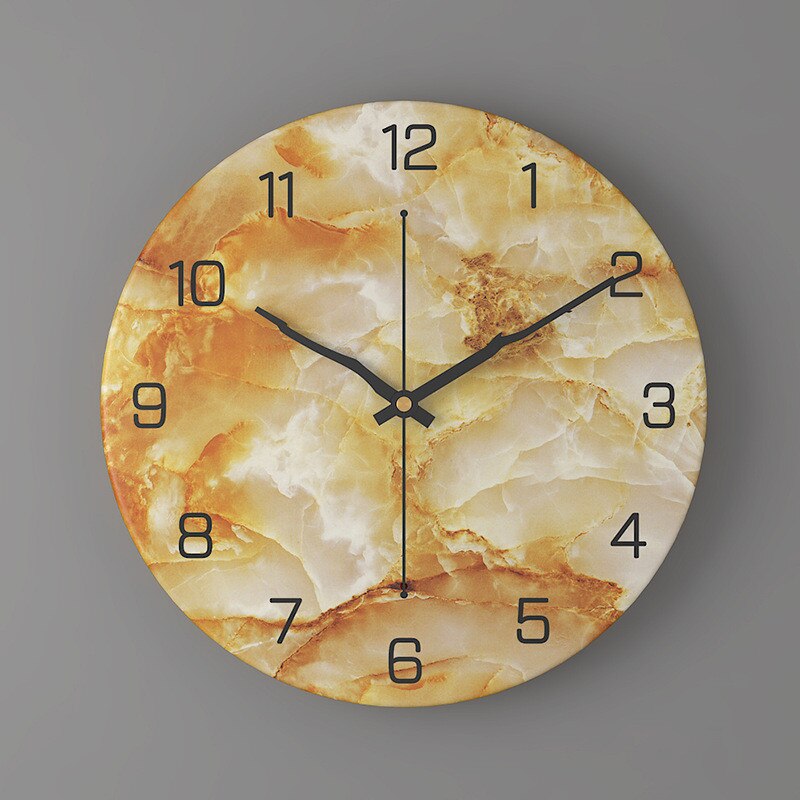 Modern Marble Look Wall Clock 30 cm for Living Room Decor | Silent Quartz Movement | Elegant Minimalist Design