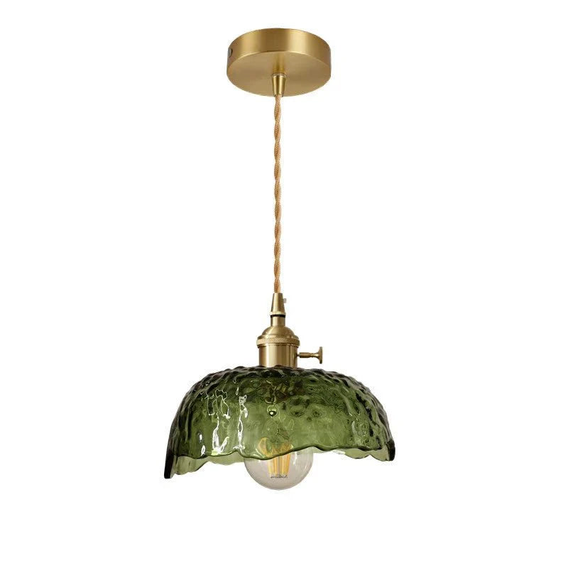 Irregular Glass Pendant Lamp | Brass & Glass Design | E27 Socket | Modern Decorative Hanging Light | Indoor Ceiling Lighting