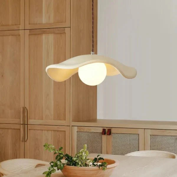 Wabi Sabi Lotus Leaf Pendant Lamp Organic Dining Design | G9 Bulb Base | Metal & Resin | Minimalist Ambient Lighting