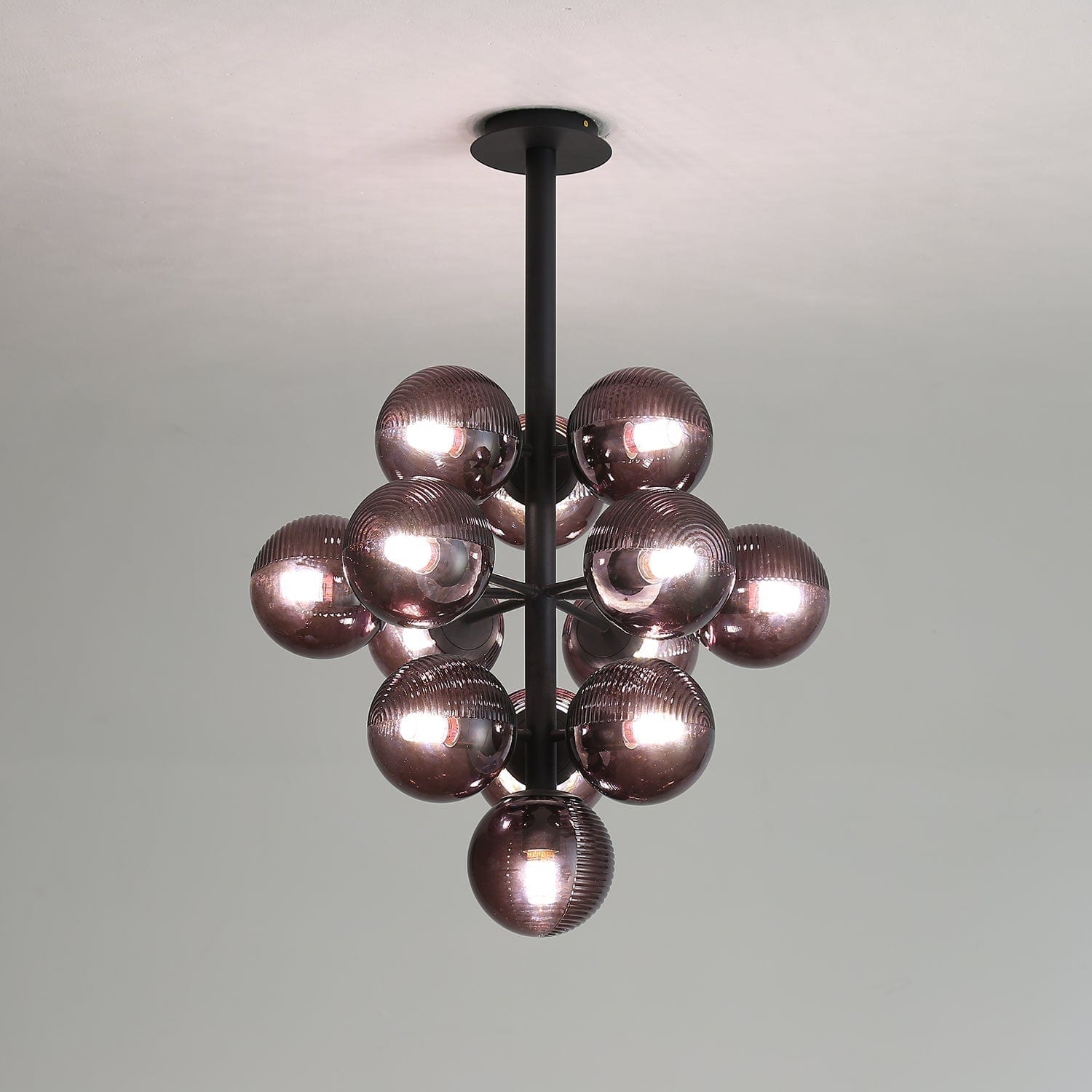 Grape Pendant Lamp Black Glass Cluster Ceiling Light | Decorative Sculptural Design | G9 LED Compatible | Statement Indoor Lighting