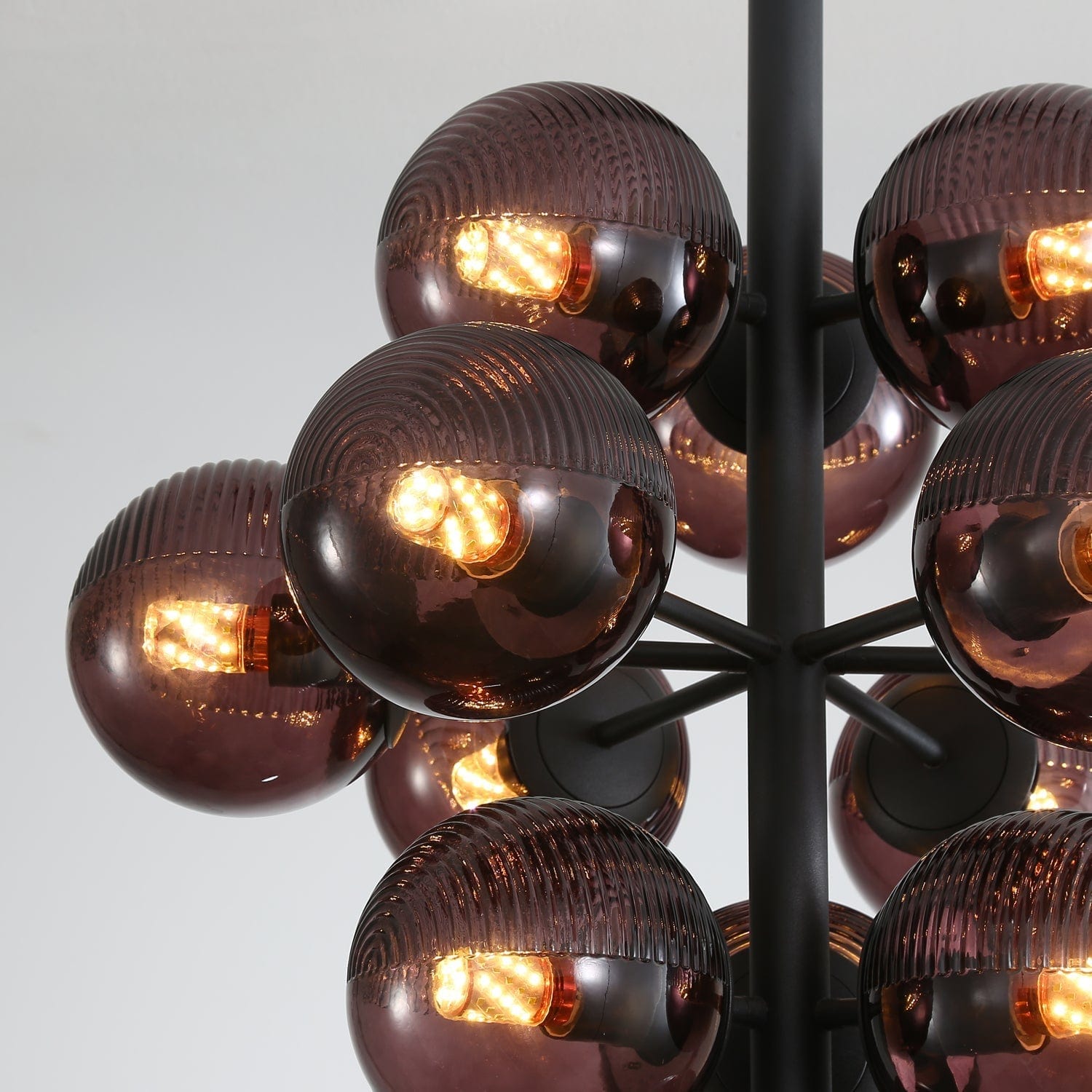Grape Pendant Lamp Black Glass Cluster Ceiling Light | Decorative Sculptural Design | G9 LED Compatible | Statement Indoor Lighting