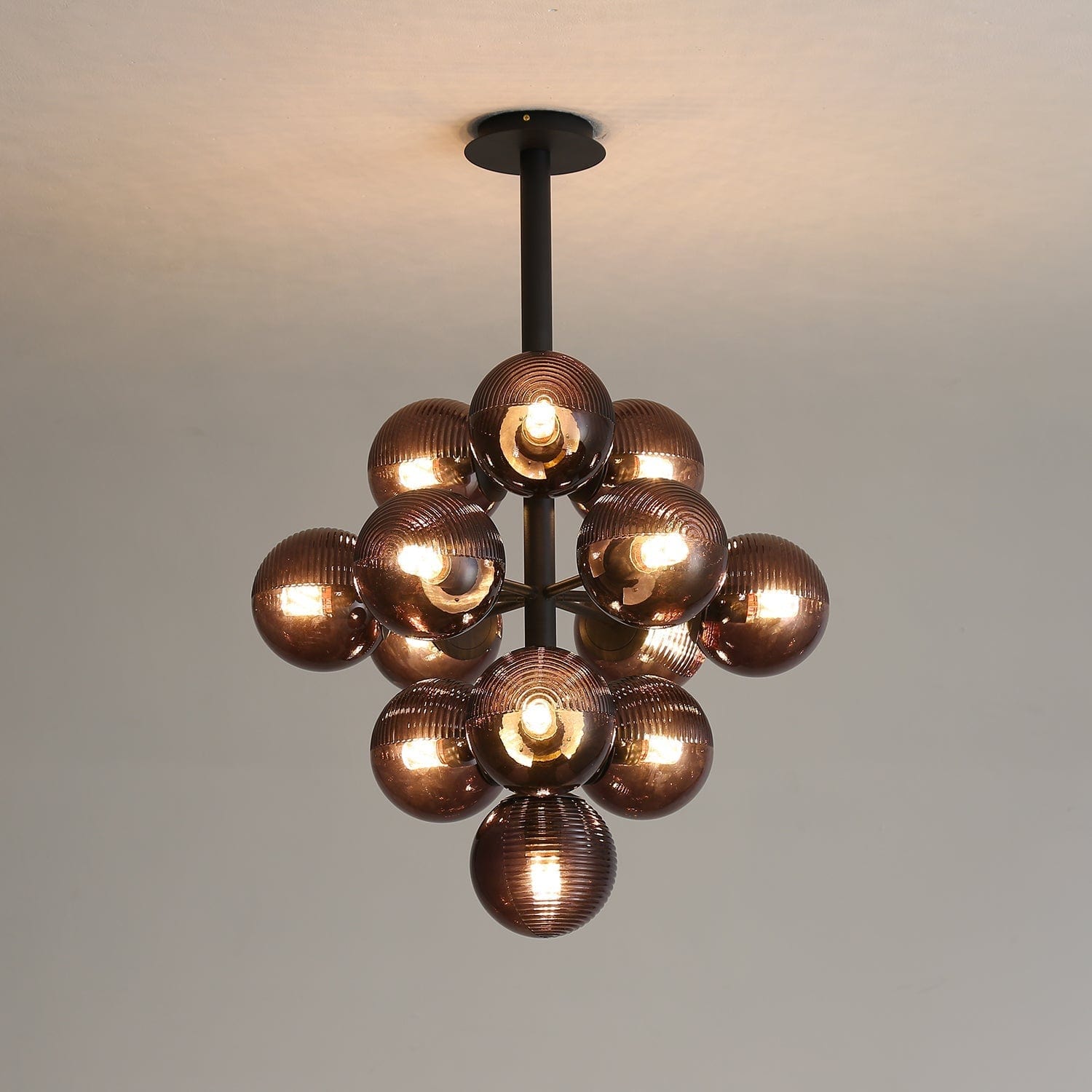 Grape Pendant Lamp Black Glass Cluster Ceiling Light | Decorative Sculptural Design | G9 LED Compatible | Statement Indoor Lighting