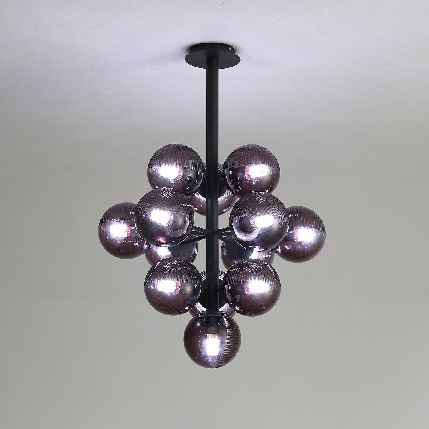 Grape Pendant Lamp Black Glass Cluster Ceiling Light | Decorative Sculptural Design | G9 LED Compatible | Statement Indoor Lighting