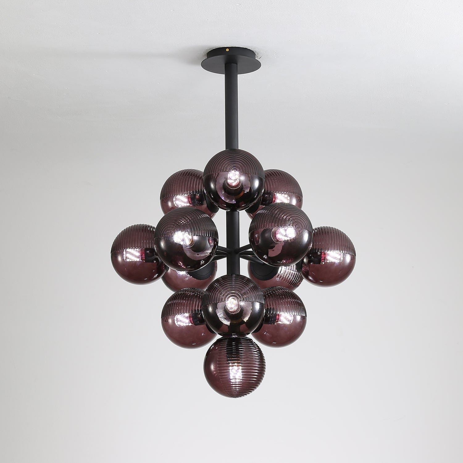 Grape Pendant Lamp Black Glass Cluster Ceiling Light | Decorative Sculptural Design | G9 LED Compatible | Statement Indoor Lighting