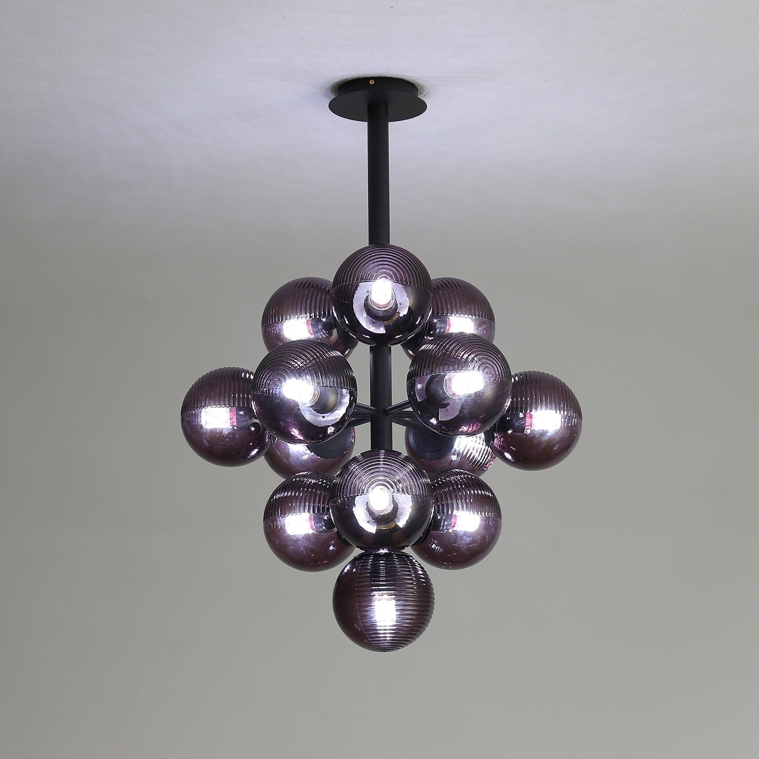 Grape Pendant Lamp Black Glass Cluster Ceiling Light | Decorative Sculptural Design | G9 LED Compatible | Statement Indoor Lighting