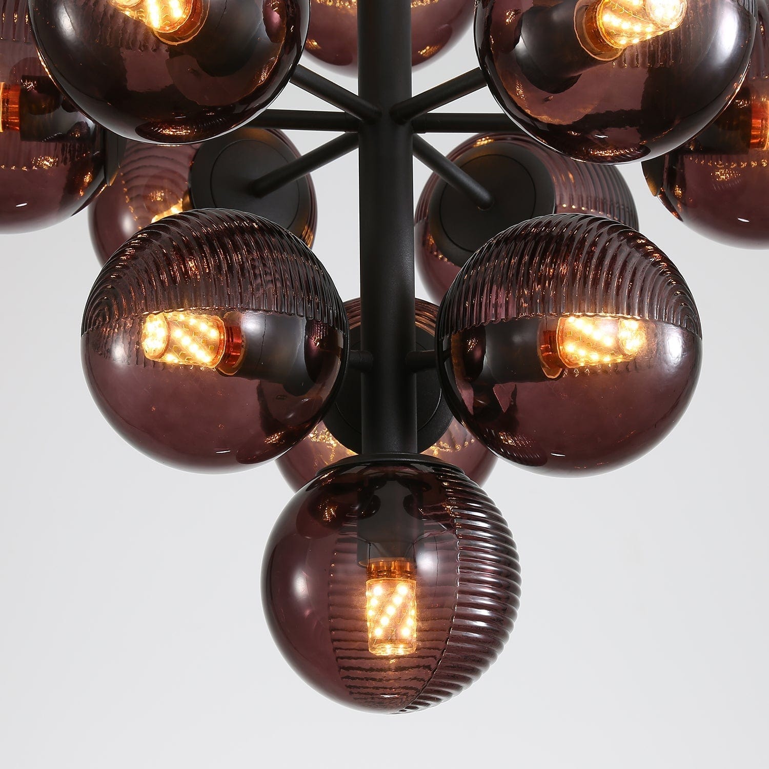 Grape Pendant Lamp Black Glass Cluster Ceiling Light | Decorative Sculptural Design | G9 LED Compatible | Statement Indoor Lighting