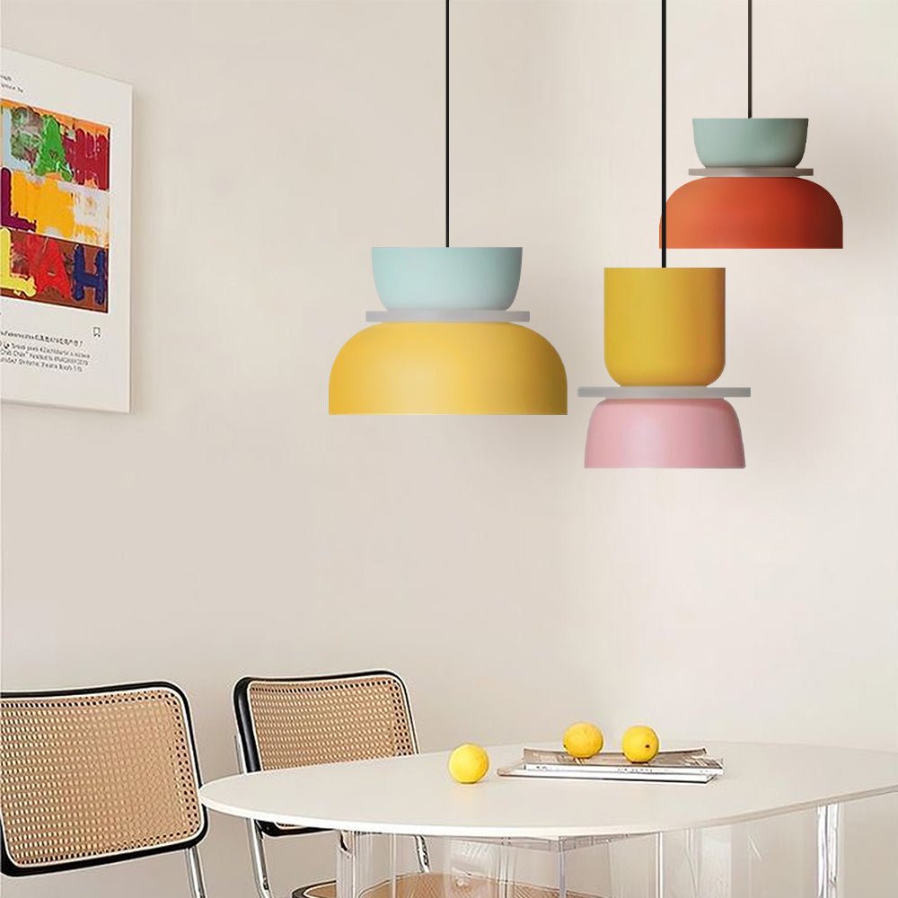 Dulcy Color Block Scandinavian Pendant Lamp | E27 LED Compatible | Metal & Acrylic | 5–10 m² Indoor Lighting