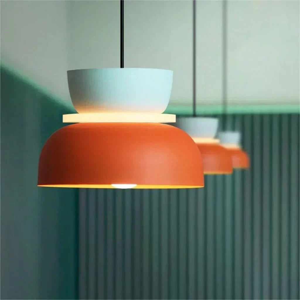 Dulcy Color Block Scandinavian Pendant Lamp | E27 LED Compatible | Metal & Acrylic | 5–10 m² Indoor Lighting
