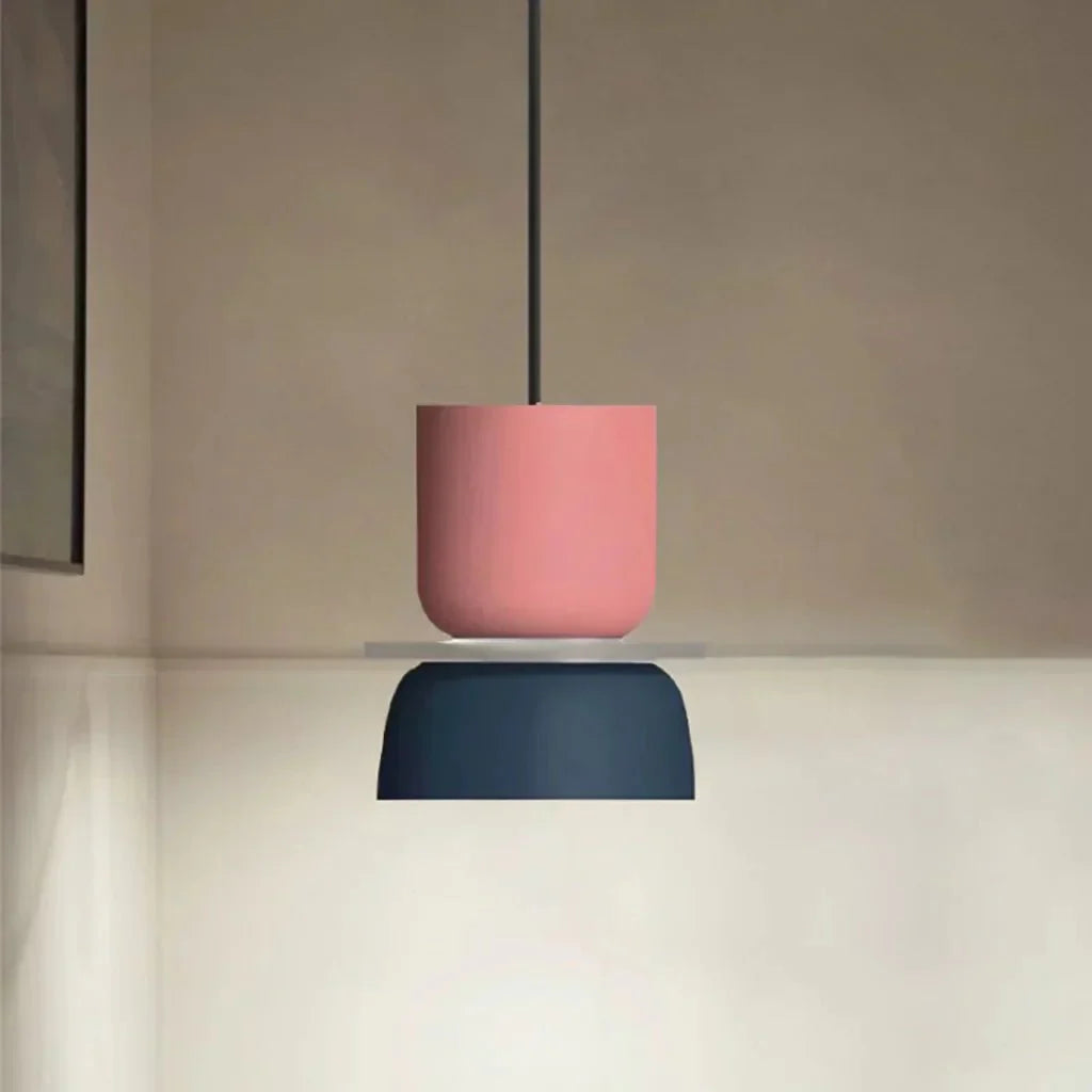 Dulcy Color Block Scandinavian Pendant Lamp | E27 LED Compatible | Metal & Acrylic | 5–10 m² Indoor Lighting