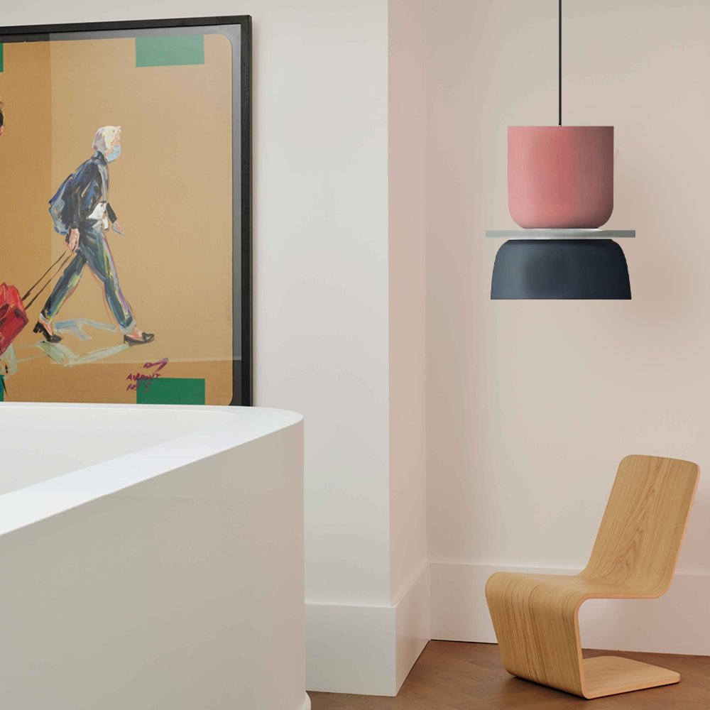 Dulcy Color Block Scandinavian Pendant Lamp | E27 LED Compatible | Metal & Acrylic | 5–10 m² Indoor Lighting