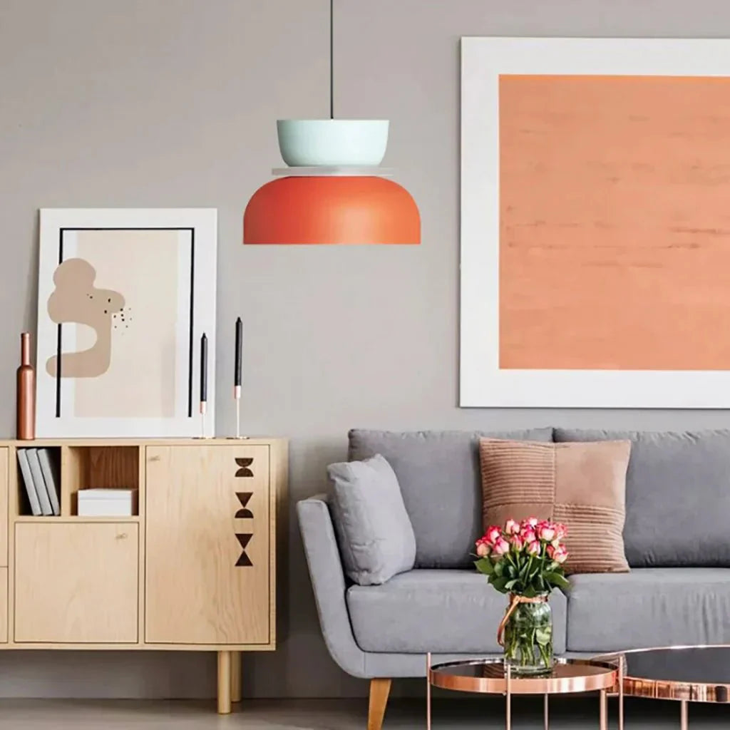 Dulcy Color Block Scandinavian Pendant Lamp | E27 LED Compatible | Metal & Acrylic | 5–10 m² Indoor Lighting