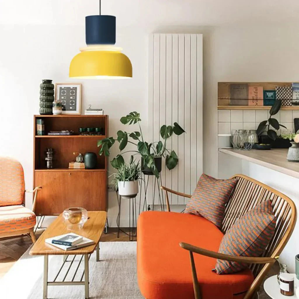 Dulcy Color Block Scandinavian Pendant Lamp | E27 LED Compatible | Metal & Acrylic | 5–10 m² Indoor Lighting