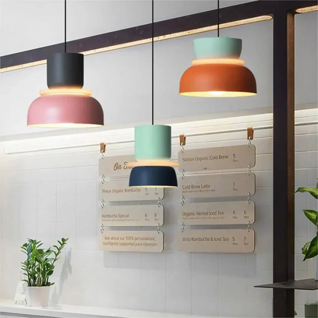 Dulcy Color Block Scandinavian Pendant Lamp | E27 LED Compatible | Metal & Acrylic | 5–10 m² Indoor Lighting