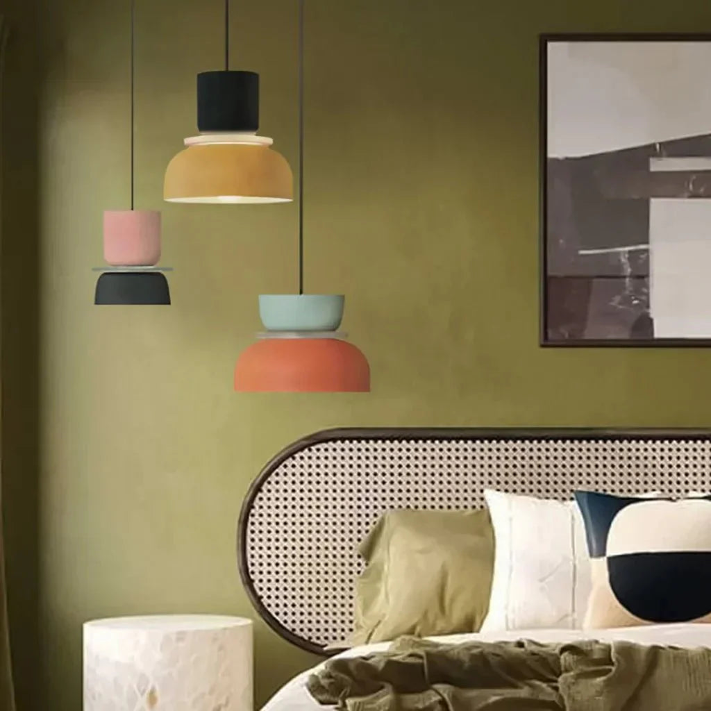 Dulcy Color Block Scandinavian Pendant Lamp | E27 LED Compatible | Metal & Acrylic | 5–10 m² Indoor Lighting