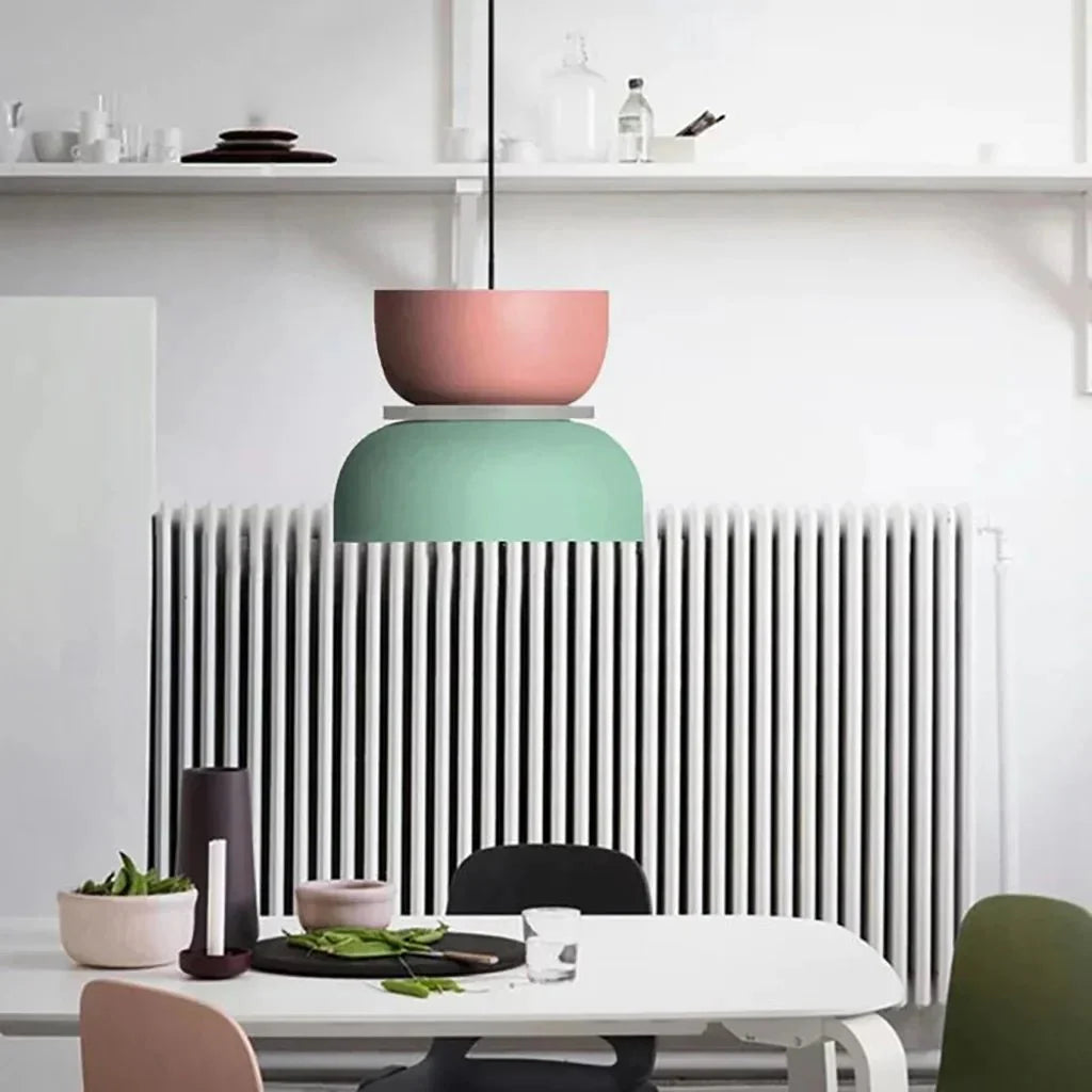 Dulcy Color Block Scandinavian Pendant Lamp | E27 LED Compatible | Metal & Acrylic | 5–10 m² Indoor Lighting