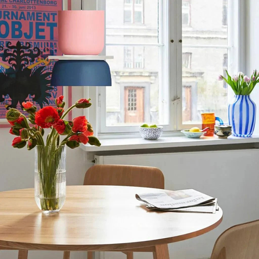 Dulcy Color Block Scandinavian Pendant Lamp | E27 LED Compatible | Metal & Acrylic | 5–10 m² Indoor Lighting