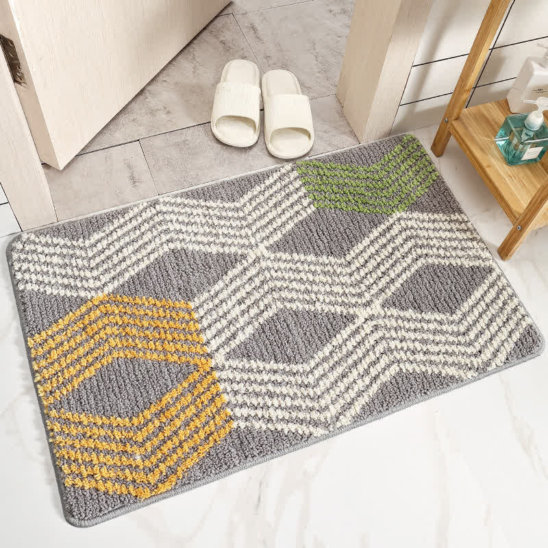 Leaf Pattern Non-Slip Bathroom Rug for Bathroom & Kitchen | Soft Absorbent Bath Mat | Polyester Floor Rug