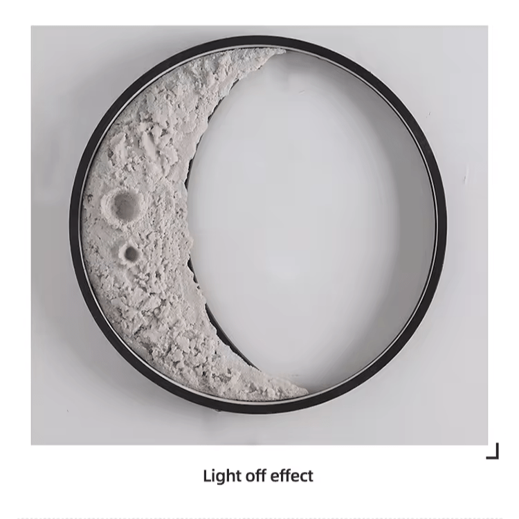3D Moon Wall Lamp | Crescent LED Night Light | Aluminum & Resin Decorative Wall Light | Bedroom Living Room