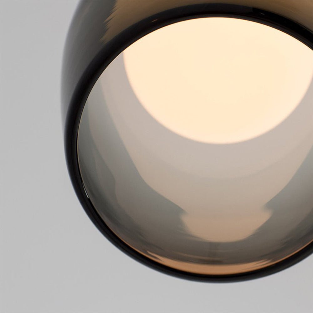 Modern Glass Ball Pendant Lamp Chandelier | G9 Socket Ceiling Light | Metal Frame | Clear Smoke Glass | 18cm
