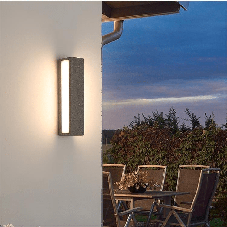 Modern Outdoor Wall Lamp Up & Down Light | Cement Design | Warm White LED Strip | 220V AC | Weather-Resistant Facade Lighting
