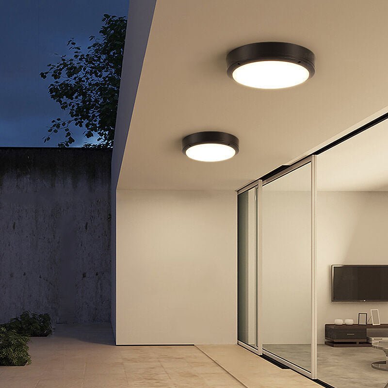Waterproof Outdoor LED Ceiling Light for Porch & Entrance | Round Minimalist Flush Mount | IP65 | 12W–20W