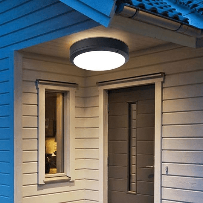 Waterproof Outdoor LED Ceiling Light for Porch & Entrance | Round Minimalist Flush Mount | IP65 | 12W–20W