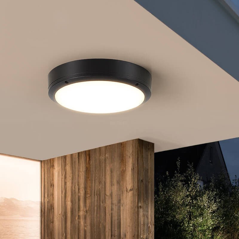 Waterproof Outdoor LED Ceiling Light for Porch & Entrance | Round Minimalist Flush Mount | IP65 | 12W–20W