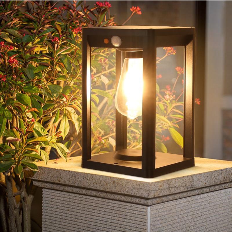 Solar Pillar Lamp Outdoor LED Light with Motion Sensor | Waterproof Aluminum Garden Post Light | Dimmable Solar Lighting IP55