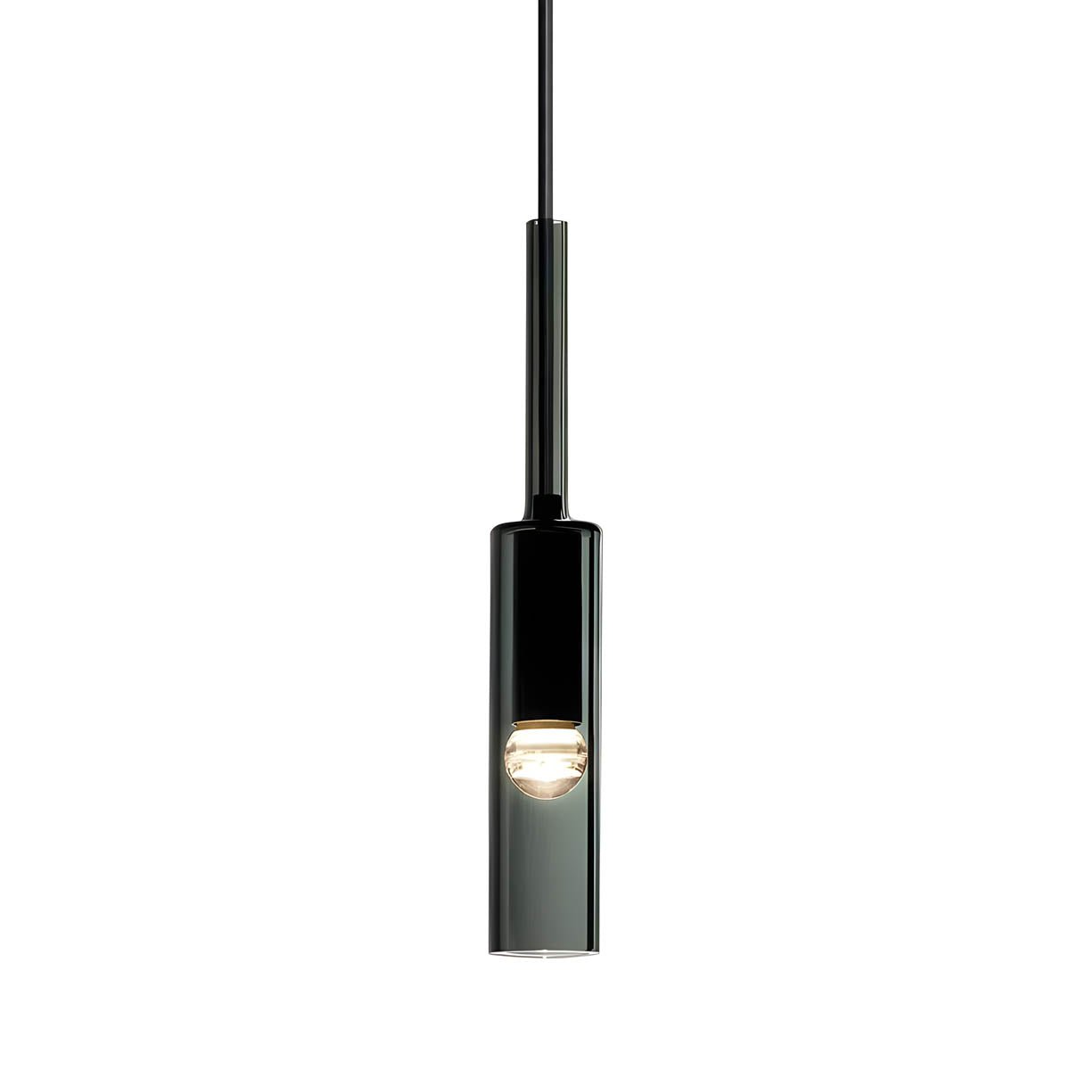 Modern Glass Pendant Light Minimalist Scandinavian Design | Iron & Crystal Glass | E27 LED Included | 8x35cm | Non-Dimmable