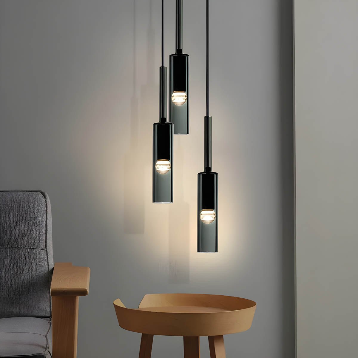 Modern Glass Pendant Light Minimalist Scandinavian Design | Iron & Crystal Glass | E27 LED Included | 8x35cm | Non-Dimmable