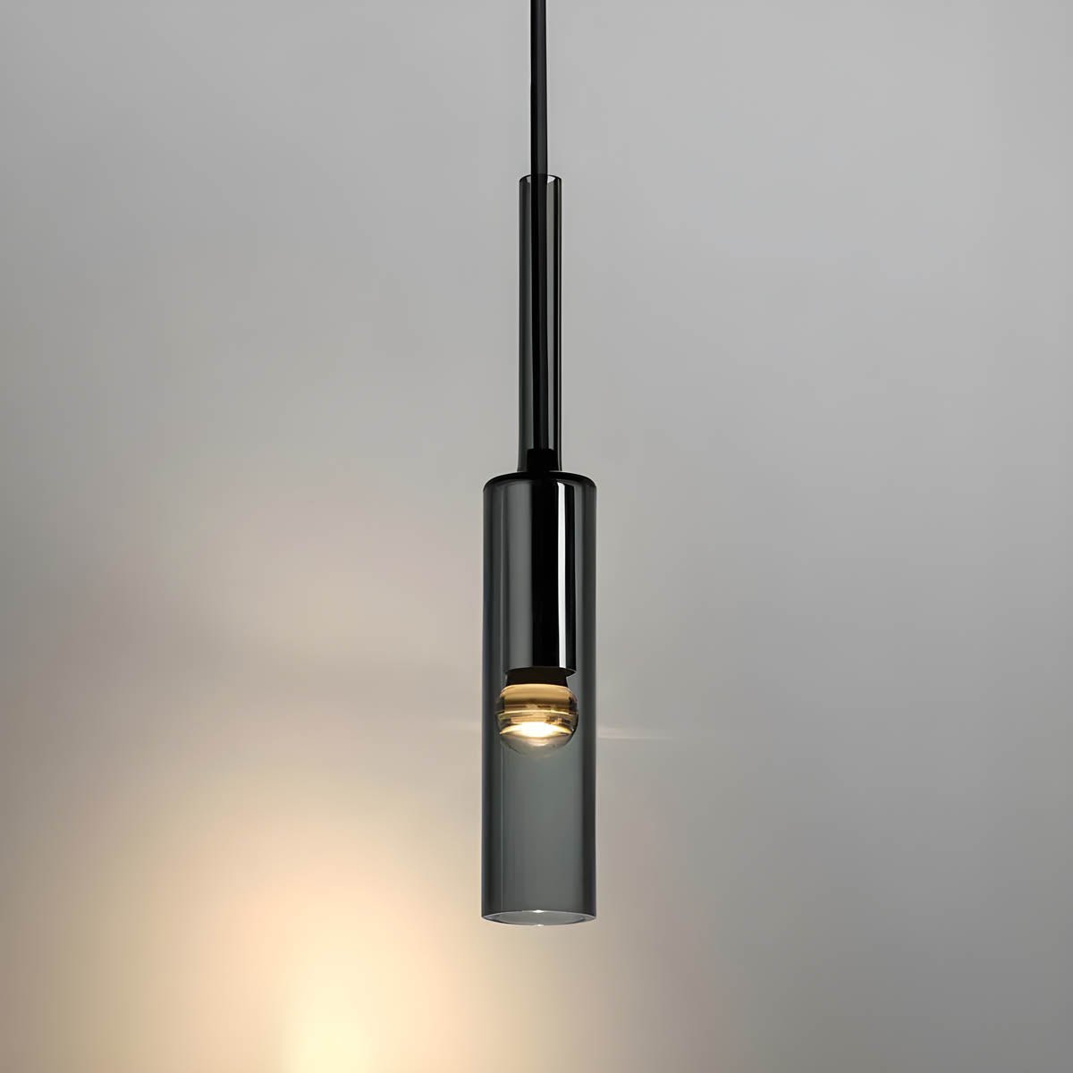 Modern Glass Pendant Light Minimalist Scandinavian Design | Iron & Crystal Glass | E27 LED Included | 8x35cm | Non-Dimmable
