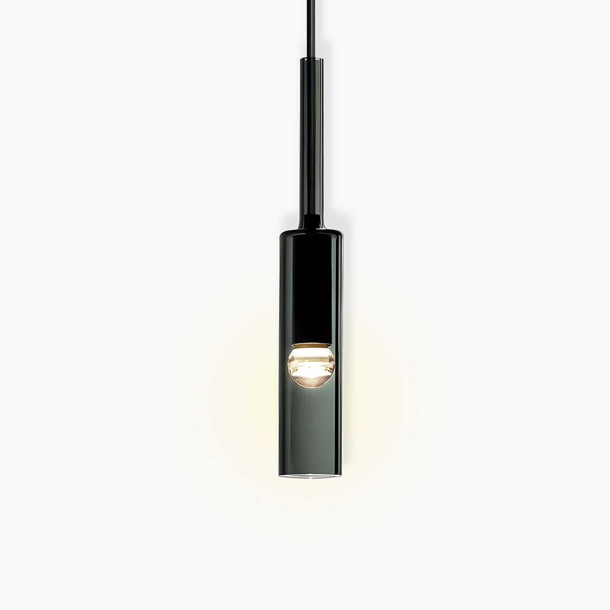 Modern Glass Pendant Light Minimalist Scandinavian Design | Iron & Crystal Glass | E27 LED Included | 8x35cm | Non-Dimmable