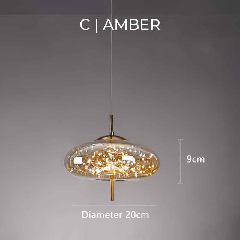 Essence Brown Glass Pendant Lamp | LED Included | Adjustable Cable | 3–5m² Coverage | Modern Elegant Lighting